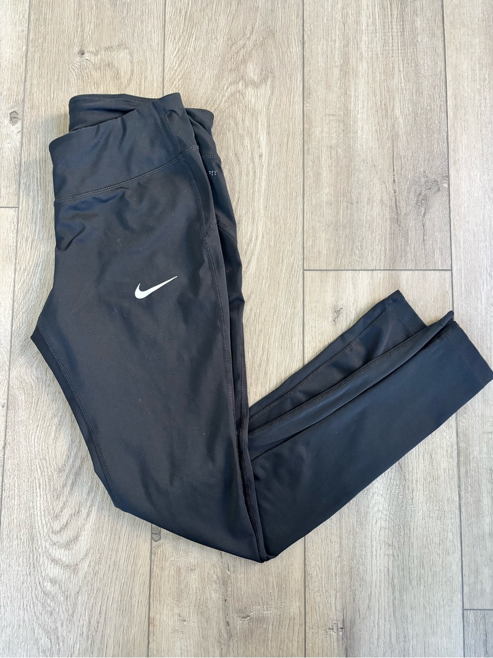 Nike Black Leggings with White Swoosh Logo